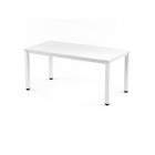 BUREAU 140X80X76 : BLANC + PIEDS BLANC