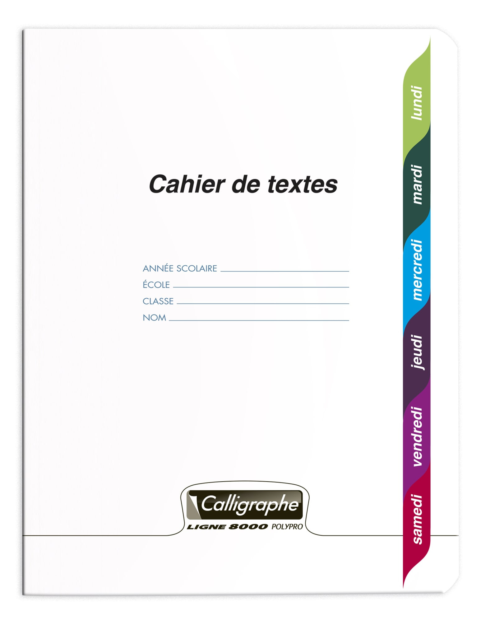Page De Garde Cahier De Travaux Pratique CAHIER DE TEXTE 124P 17X22 POLYPRO - BuroStock Guadeloupe