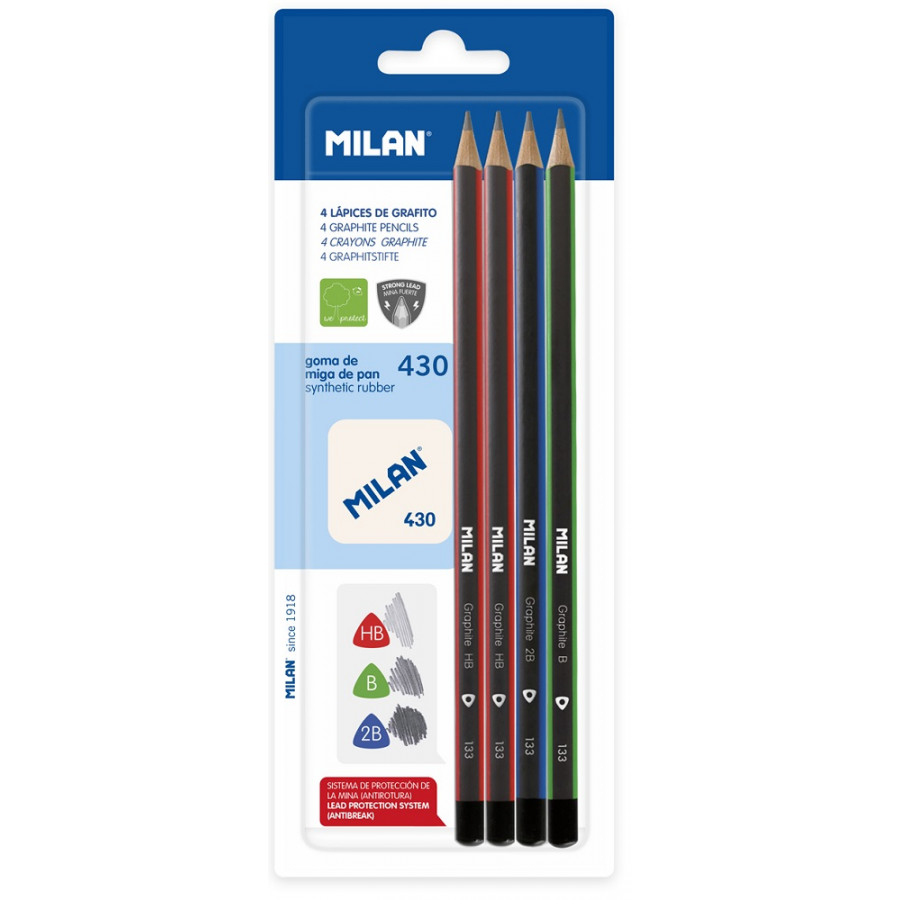 Blister 1 stylo encre bleue + 1 porte-mine 0,5 mm CAPSULE Silver jaune •  MILAN