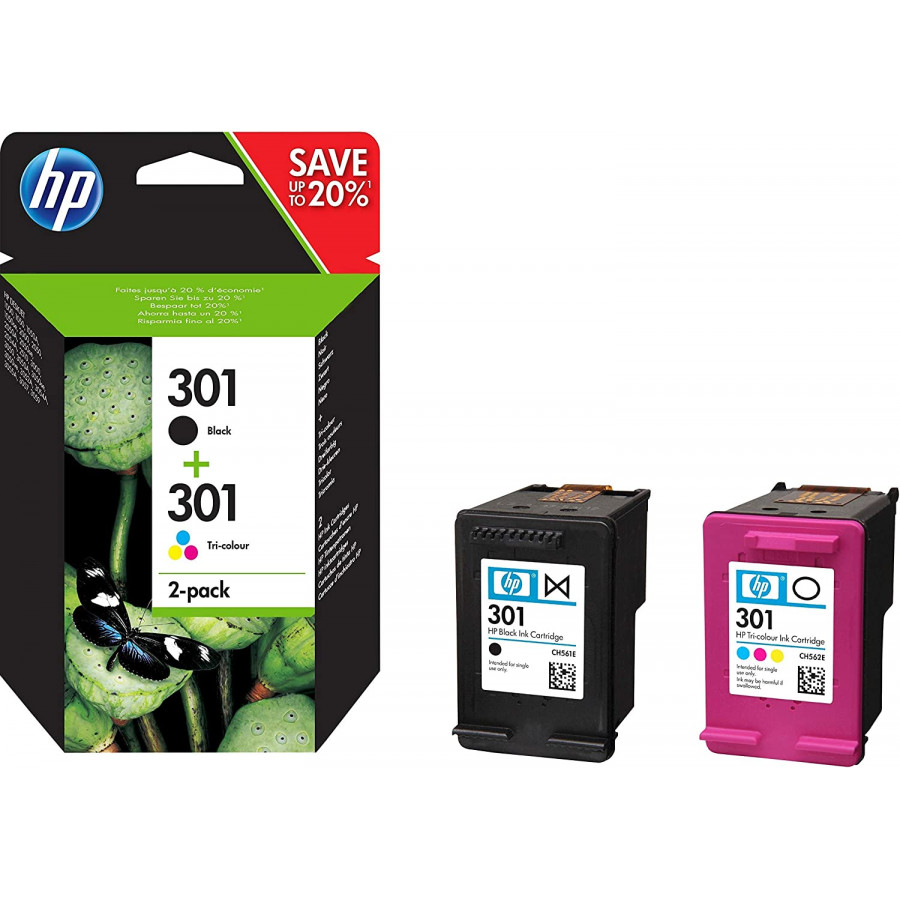 Cartouche HP 301 noir pour imprimantes jet d'encre - Cartouches jet d'encre  HP