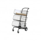 CHARRIOT TRANSPORT COURRIER METAL NOIR