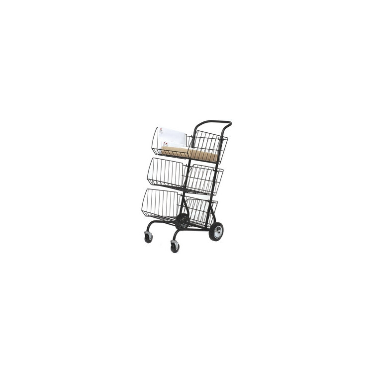 CHARRIOT TRANSPORT COURRIER METAL NOIR