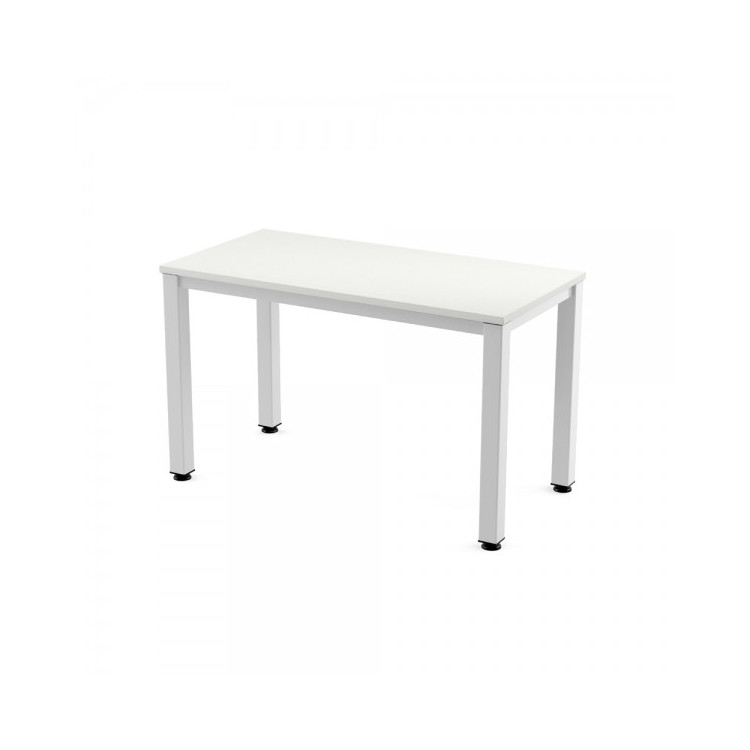 BUREAU 120X60 : BLANC + PIEDS BLANC