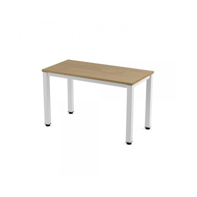 BUREAU 120X60 CHÊNE + PIEDS BLANC