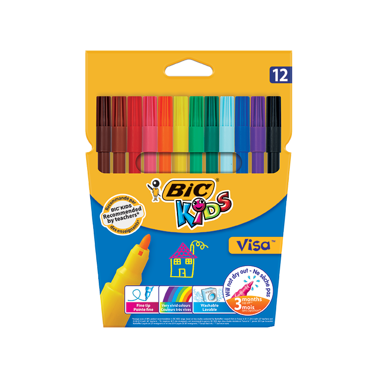 FEUTRES BIC VISA POINTE FINE ETUI 12