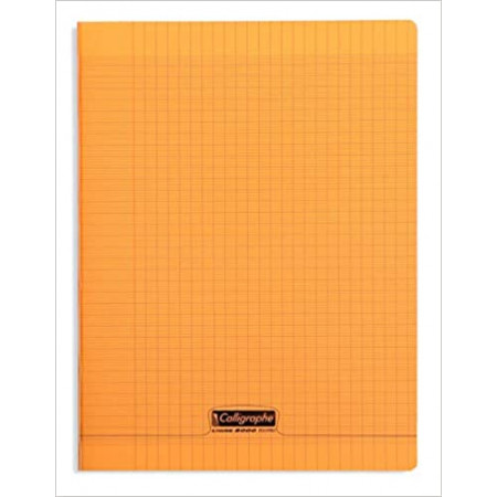 Cahier PolyPro Orange 24X32 192Pages -Grands carreaux