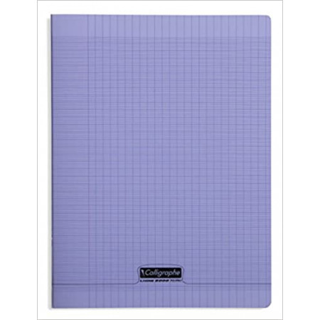 Cahier PolyPro Violet24X32 192Pages -Grands carreaux