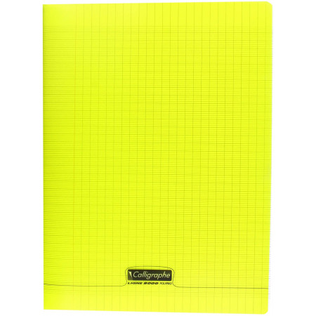 Cahier PolyPro Jaune 24X32 192Pages -Grands carreaux