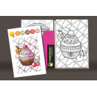 CARTES DE COLORIAGE EN RELIEF - SWEET DELICE- 16 CARTES ET 8 DESIGN CHAMELEON PENS