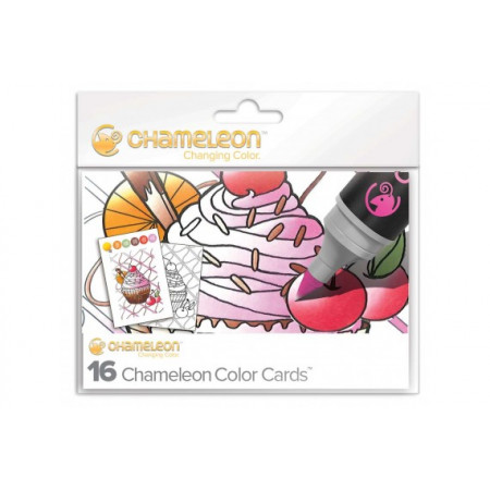 CARTES DE COLORIAGE EN RELIEF - SWEET DELICE- 16 CARTES ET 8 DESIGN CHAMELEON PENS