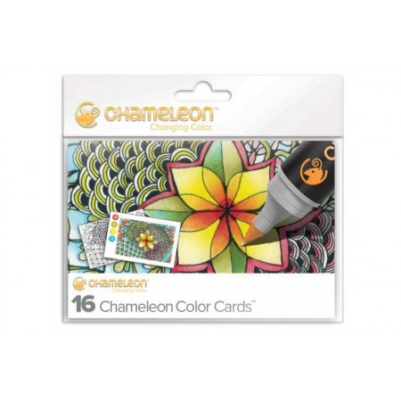 CARTES DE COLORIAGE - ZEN - 16 CARTES ET 8 DESIGNS CHAMELEON PENS