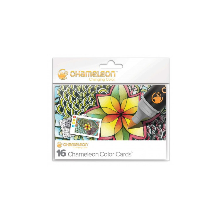 CARTES DE COLORIAGE - ZEN - 16 CARTES ET 8 DESIGNS CHAMELEON PENS