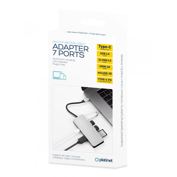 Adapt USB HDMI+USB C+MicroSD