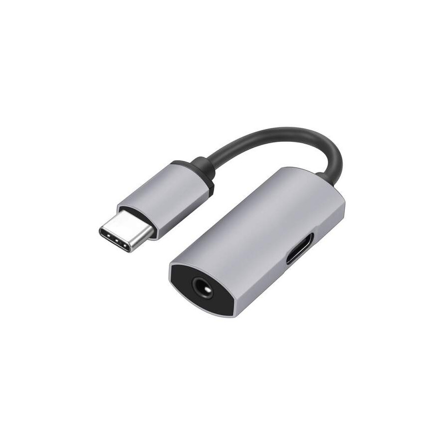Câble adaptateur double USB-C vers jack 3,5 mm / musique et charge
