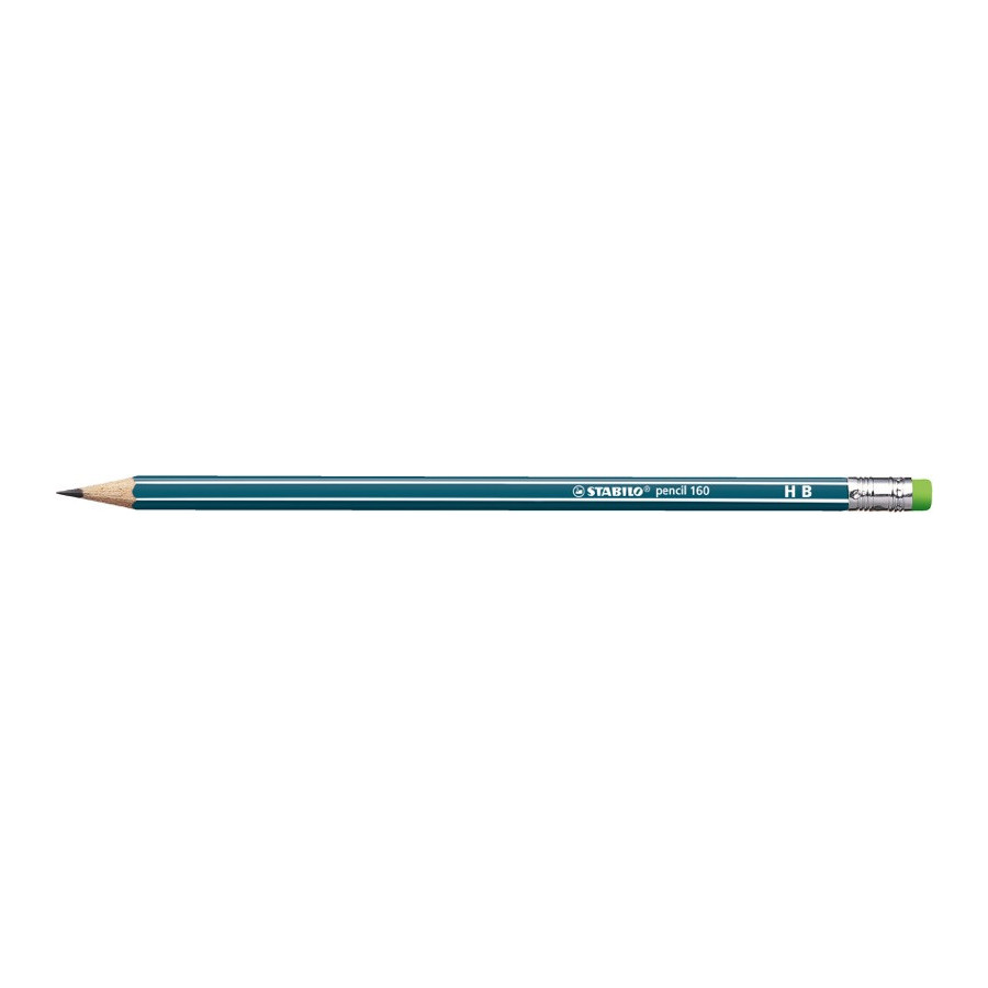 1 crayon graphite STABILO pencil 160 bout gomme corps bleu ardoise HB -  BuroStock Guadeloupe