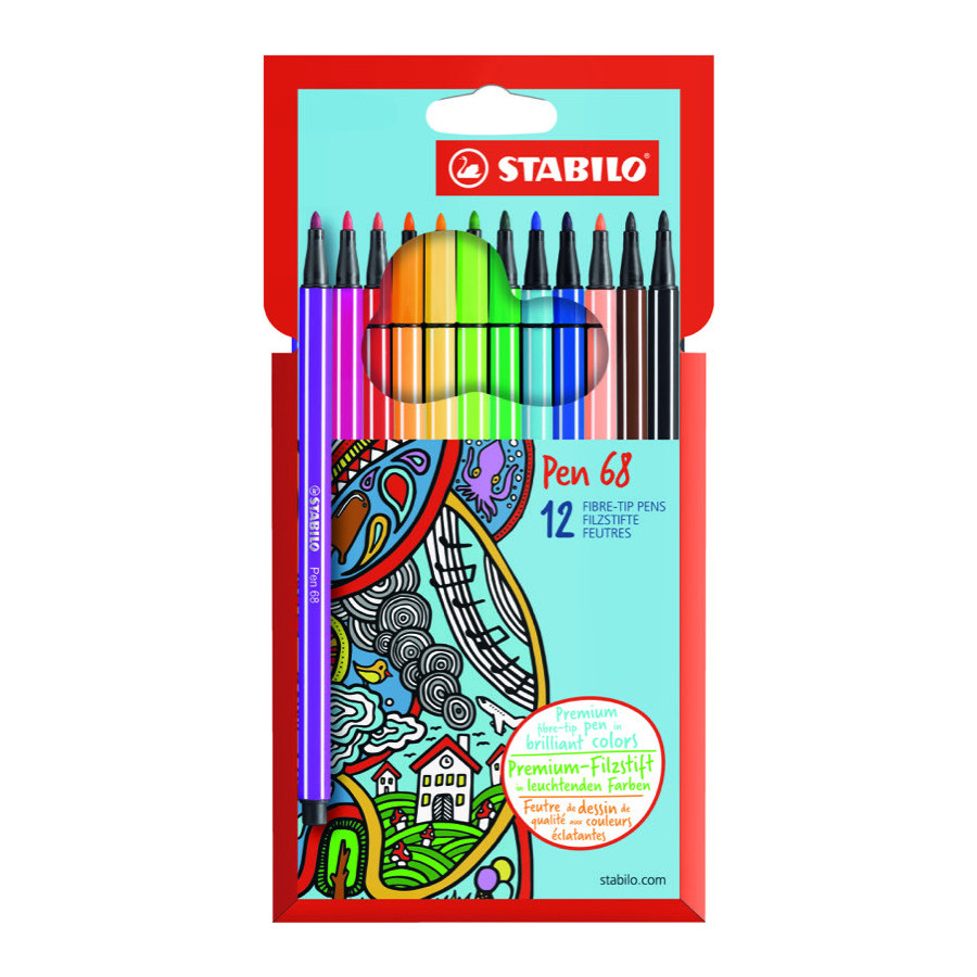 Pack de 12 stylo feutres Stabilo Pen 68 - Stylos feutres - Achat & prix