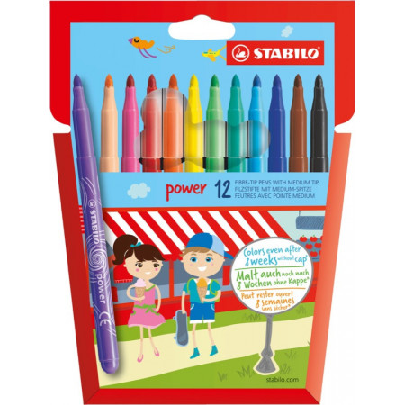 Colortime Feutres de coloriage Two-Tip lot de 6 Pastel