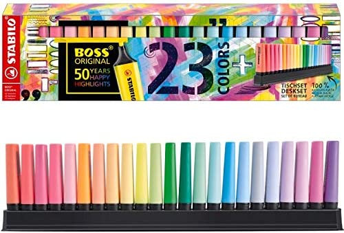 Stabilo Boss Original - lot de 7 surligneurs de couleur pastel : :  Fournitures de bureau