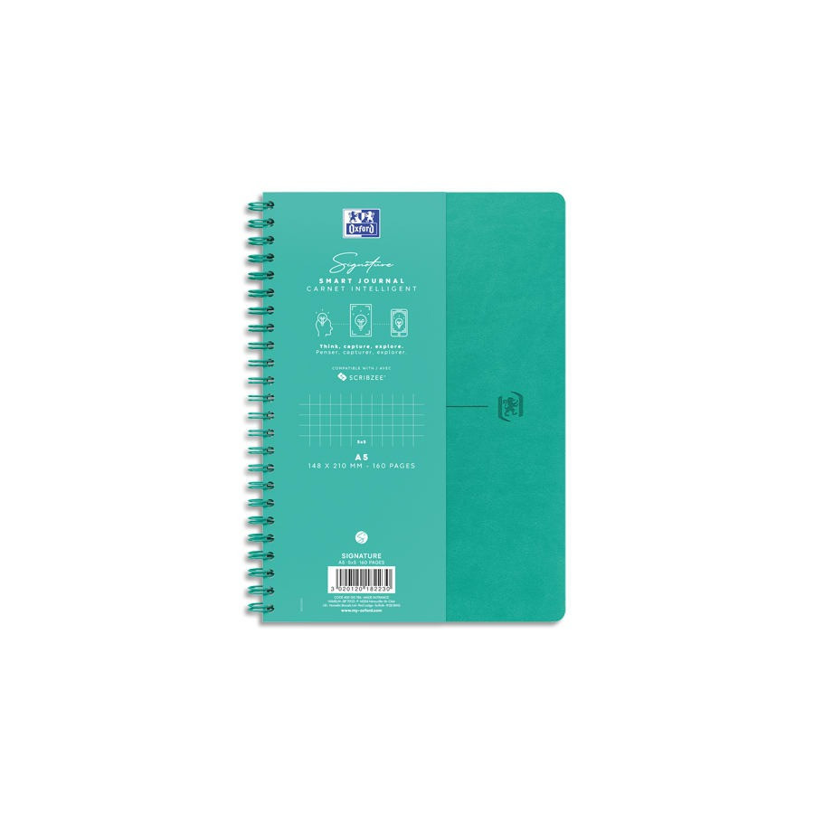 Cahier Oxford-SIG spirale A5 160 pages Q5 TURQ - BuroStock Guadeloupe