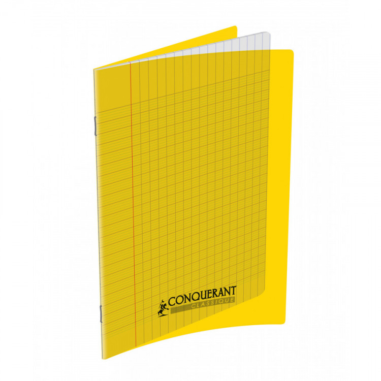 CAHIER POLYPRO 17*22 96P SEYES JAUNE