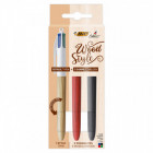 STYLO BILLE BIC 4C WOOD EFFECT RETR ET RECH