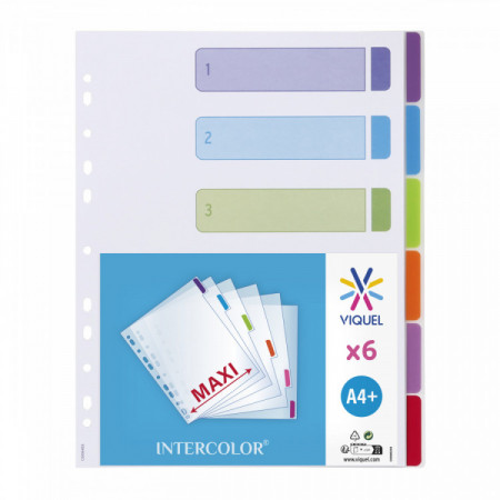 INTERCALAIRES 6 POSITIONS A4 MAXI PP INTERCOLOR