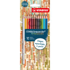 STABILO Etui x 12 crayons Aquacolor Edition NatureCOLORS