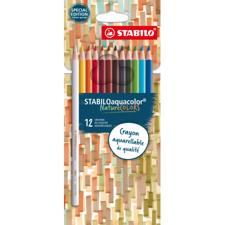 STABILO Etui x 12 crayons Aquacolor Edition NatureCOLORS