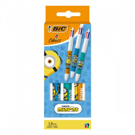 STYLOS 4C MINIONS BLISTER X3