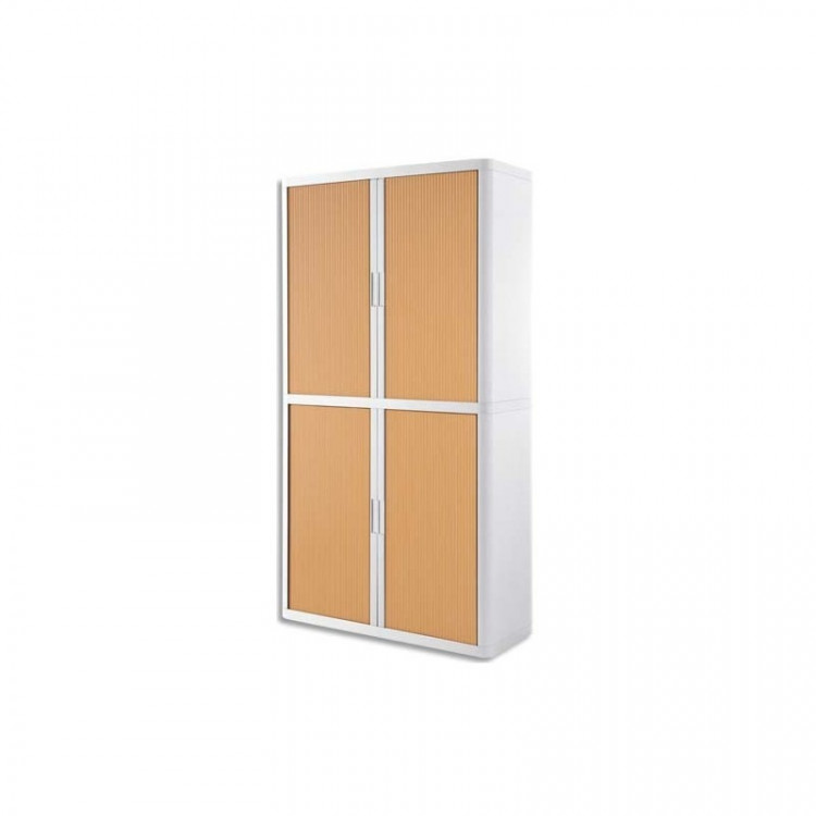ARMOIRE HAUTE 204*110*41.5 BLANC/RIDEAUX HETRE
