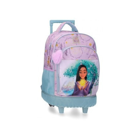 SAC A DOS A ROULETTES ROSE REGARDEZ-NOUS