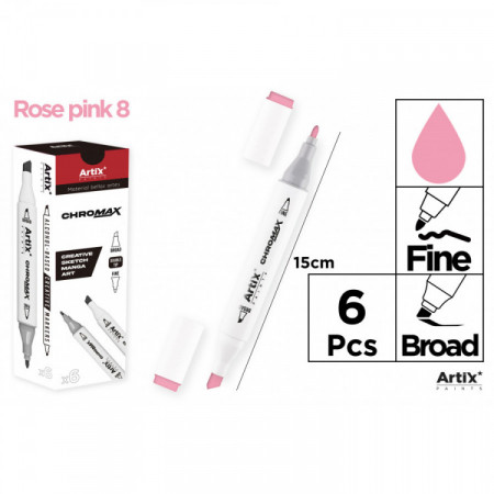 MARQUEUR CHROMAX CRÉAT. DBL PTE 8 ROSE
