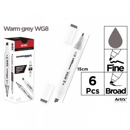 MARQUEUR CHROMAX CRÉAT. DBL PTE WG8 GRIS
