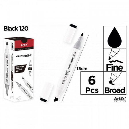 MARQUEUR CHROMAX CRÉAT. DBL PTE 120 NOIR
