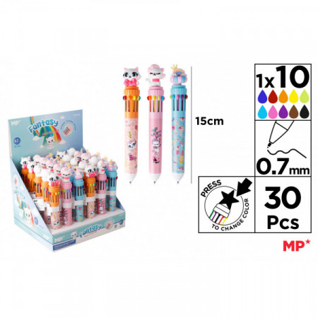 STYLO FANT. MULTICOL. 10 CL. PTE 0,7MM CAT