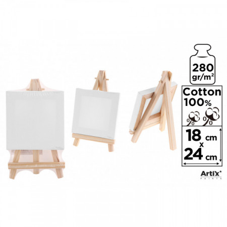 MINI TOILE AVEC CHEVALET 18x24cm 280G
