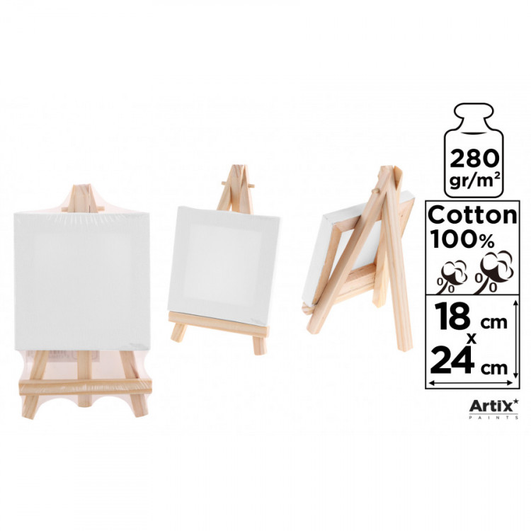 MINI TOILE AVEC CHEVALET 18x24cm 280G
