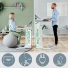 Bureau électrique compact 80x60x65-130 – Ergonomique et mobile