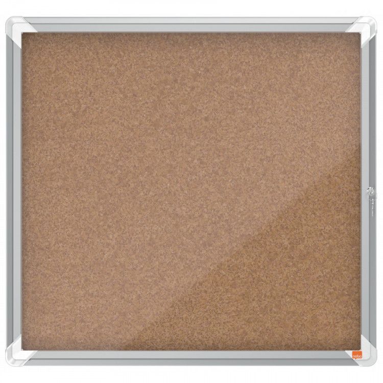Vitrine d'intérieur liège NOBO CADRE ALU 6 x A4