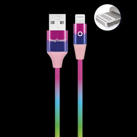 Câble Lightning Rainbow 3A 1,20m KEYOUEST