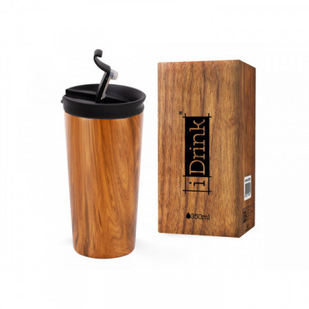 TASSE METALLIQUE WOOD 350 ML