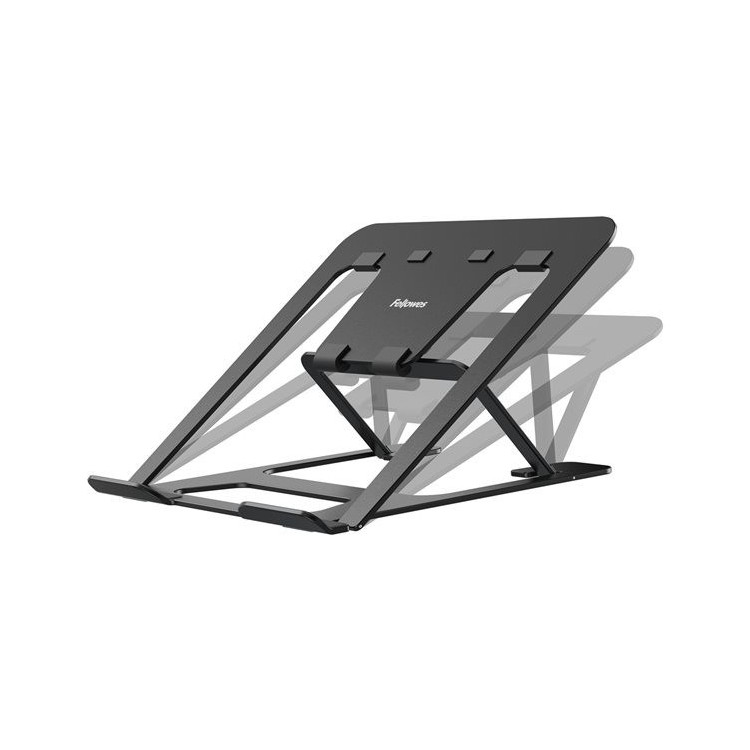 Support Ordinateur Portable Fellowes Alumia - Portable et Ergonomique - Aluminium Noir - Pour PC jusqu'à 15''