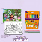 BIC Kids Puzzle Gabby et la Maison Magique - 12 feutres de coloriage + puzzle 40 pièces