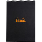 Bloc-Notes Rhodia Classic Noir A4 – Spirale Petits Carreaux 5x5, 80 g