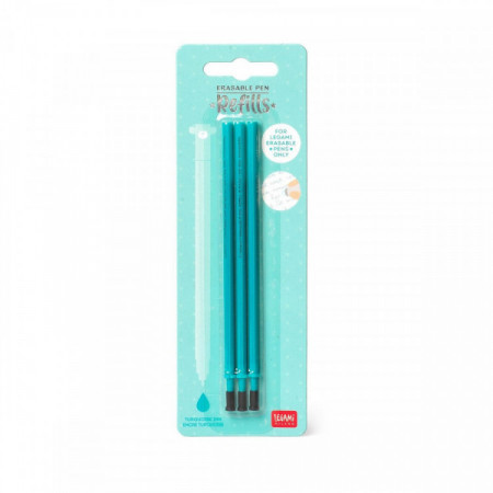 3 RECH. STYLO GEL TURQUOISE LEGAMI