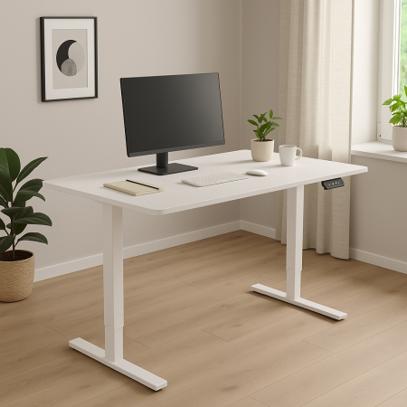 BUREAU ELECT HAUTEUR REGLAB 140CM BLANC