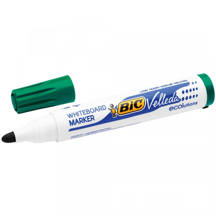 Marqueur BIC Velleda Vert – Pointe Ogive & Effaçable à sec