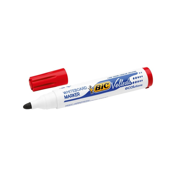Marqueur BIC Velleda Rouge – Pointe Ogive & Effaçable à sec