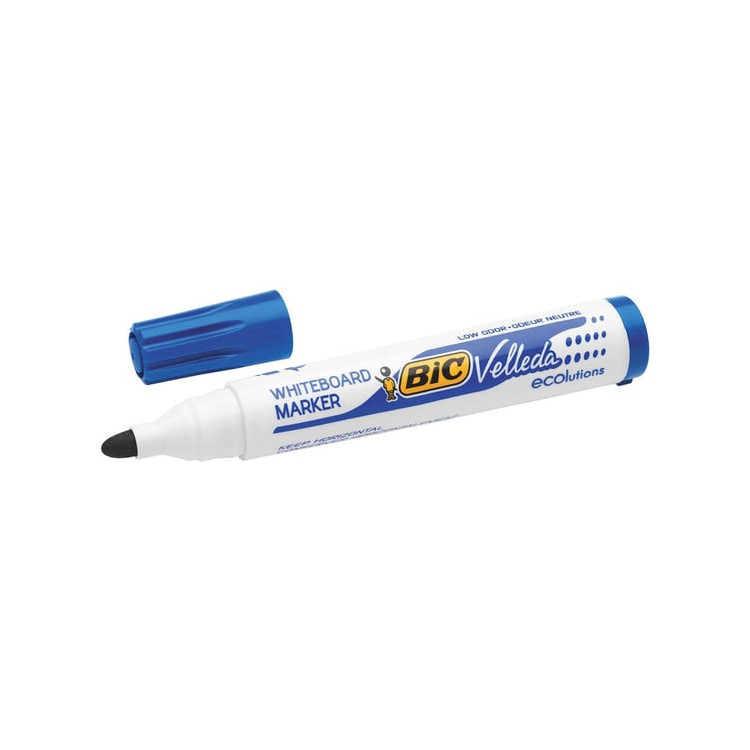 Marqueur BIC Velleda Bleu – Pointe Ogive & Effaçable à sec