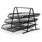 Jeu de 3 bacs trieurs métal A4 coulissants – Organisation professionnelle du bureau